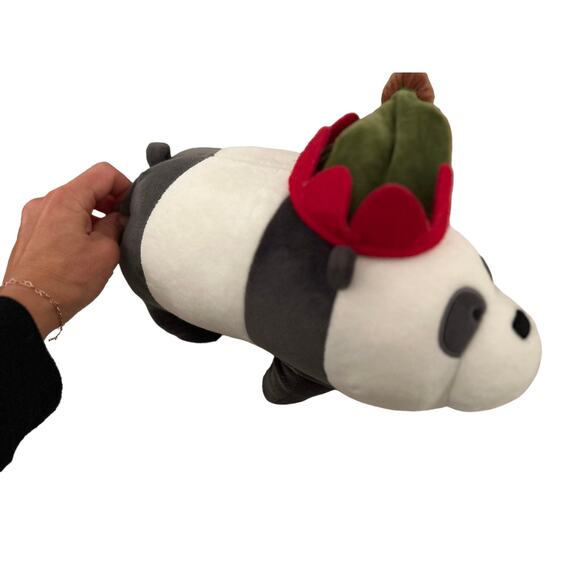 NWT MINISO We Bare Bears Panda Christmas Elf Hat Plush Toy Xmas 11” Cartoon - Picture 4 of 12